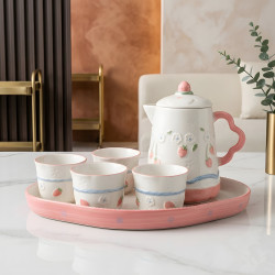 Porcelain Teapot & Cup Set 4 Pcs